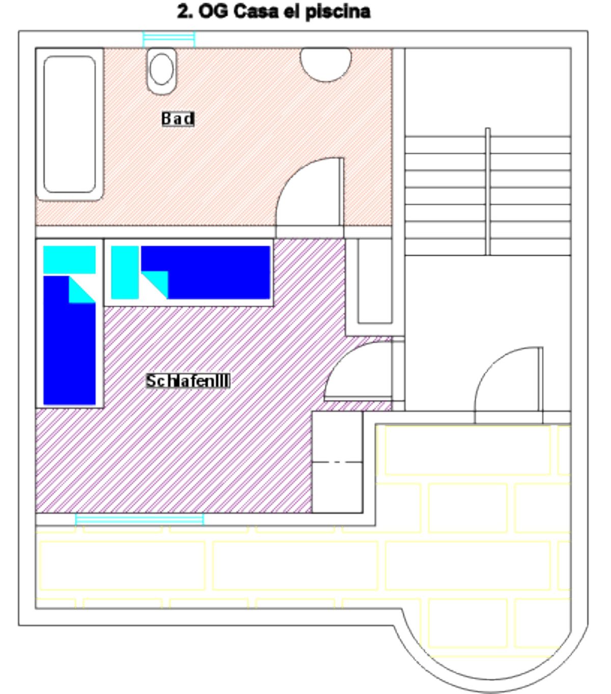 Eine gehobene Unterkunft Grundriss 2.OG